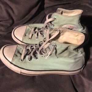 Vintage Distressed Seafoam Green Chuck Taylors
